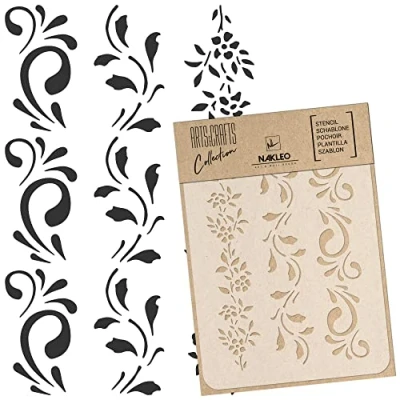 Afbeelding van DIY herbruikbare plastic stencil // A3 A4 A5 Border Flowers Craft Meubels Scrapbooking Decoupage (A5)