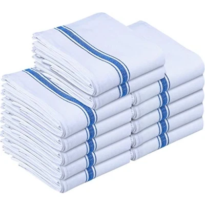 Afbeelding van Utopia Towels Vaatdoeken, 38 x 64 CM, 100% Ringgesponnen katoen Super Absorberend Linnen Keukendoeken, Zachte Herbruikbare Schoonmaak Bar en Theedoeken Set (12 Pak, Blauw)