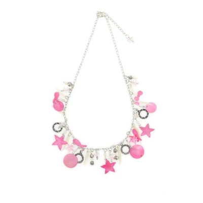 Afbeelding van Behave Ketting met roze schelpen hangers 50 cm