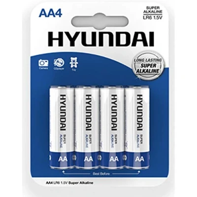 Afbeelding van Hyundai Super Alkaline AA Batterijen 4 Stuks