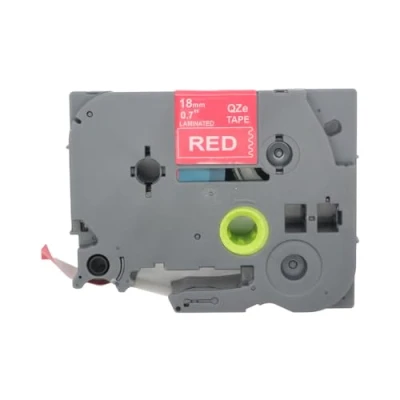 Afbeelding van BROVACS 1 pak wit op rood gelamineerde labeltape compatibel voor Brother P Touch labelprinter TZ 445 TZe 18 mm 3/4 inch OPA4445