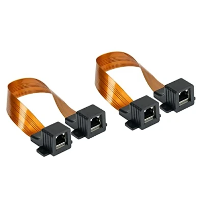 Afbeelding van Good Connections RJ45 Ethernet LAN deur /raamdoorvoer 2 delige spaarset, extreem plat aan beide zijden bus totale lengte incl. stekker 25 cm, flexibele 18 cm