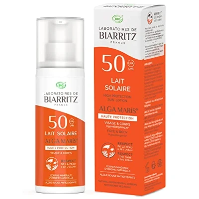 Afbeelding van Laboratoires De Biarritz Alga Maris Zonnebrand Pompfles Gezicht &amp; Lichaam Spf50