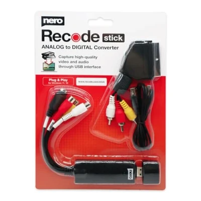 Afbeelding van Nero VHS naar USB Video Grabber Recode Stick zelf digitaliseren ANALOG DIGITAL Capture Card Windows 11/10/8 (videocassettes digitaliseren, S Hi8 Super 8 DVD PC)