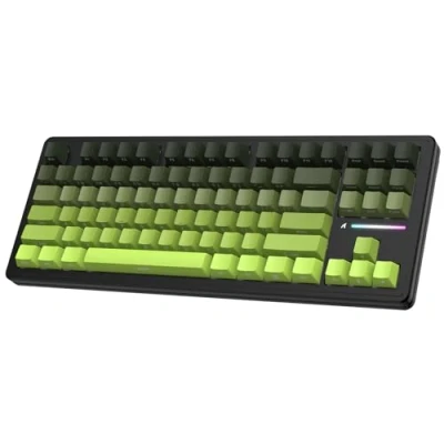 Afbeelding van ATTACK SHARK M87PRO TKL Draadloos Mechanisch Gamingtoetsenbord, BT5.0/2.4G/USB C Bedraad Hot Swap RGB Toetsenbord Us Indeling, Lineaire Witte Schakelaar Met Gradiënt Zijprint Matcha