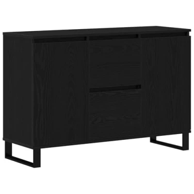 Afbeelding van vidaXL Dressoir Zwart Eiken MDF met Eikenfineer Middelgroot