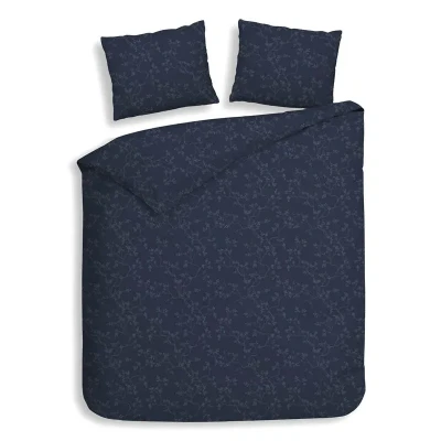 Afbeelding van Heckettlane Alloro flanel dekbedovertrek Lits jumeaux (260x200/220 cm + 2 slopen) Donkerblauw