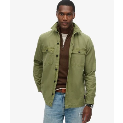 Afbeelding van Superdry Mannen Military Overhemd met Lange Mouwen Khaki Grootte: XL