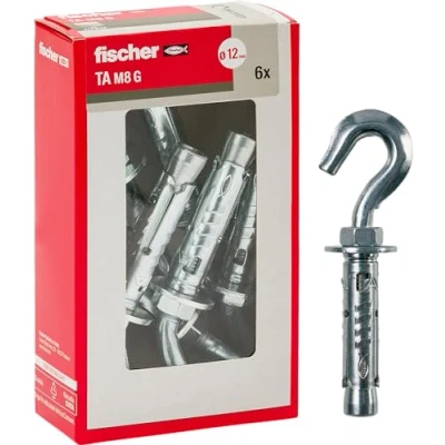 Afbeelding van Stalen pluggen TA M 8 met haken, diameter 12 mm