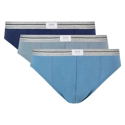 Afbeelding van Dim Ultra Resist herenslip, katoen, stretch, 3 stuks, Jeans Blauw/Muis Grijs/Denim Blauw, 3XL
