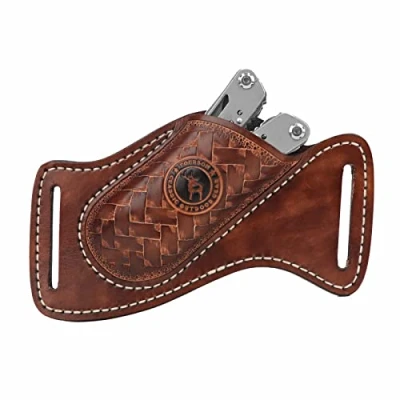 Afbeelding van TOURBON Handgemaakte Lederen Multitool Houder EDC Zakmes Organizer Zaklamp Tool Holster voor Riem
