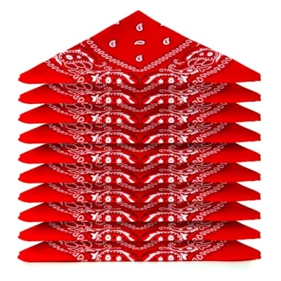 Afbeelding van BANDANA Stuks Rood Paisley Motief 100% Katoen Superieure Dikte 20 Exclusieve Kleuren
