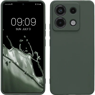 Afbeelding van kwmobile telefoonhoesje geschikt voor Xiaomi Redmi Note 13 Pro 5G / Poco X6 Hoesje smartphone Precisie camera uitsnede In mosgroen