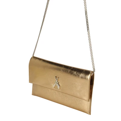 Afbeelding van Patrizia Pepe Fly Metallic Koppeltas Leer 27 cm