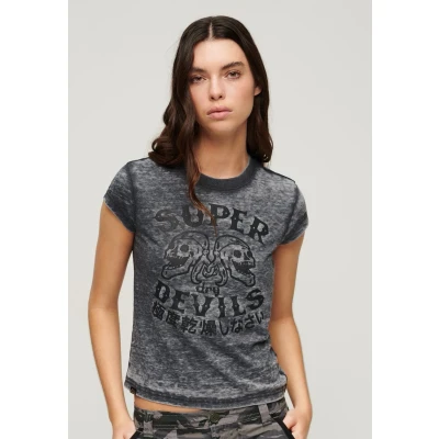 Afbeelding van Superdry Retro Rocker Short Sleeve Tshirt print, Dames, Maat: 38, Jet black