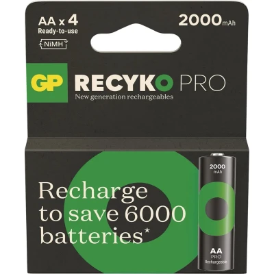 Afbeelding van GP NiMH oplaadbare batterij AA 2000mA blister(4) 3311492