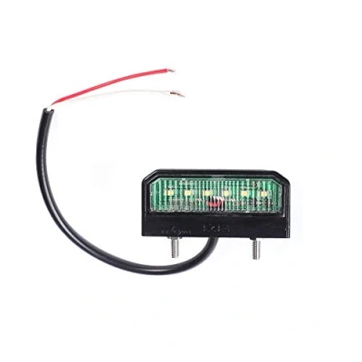 Afbeelding van ETUKER Witte heldere led kentekenplaatverlichting, 6 chips, 12 V 24 V, universeel, waterdicht, energiebesparend, voor vrachtwagen, aanhanger, camper, kentekenplaatverlichting (6 chips)