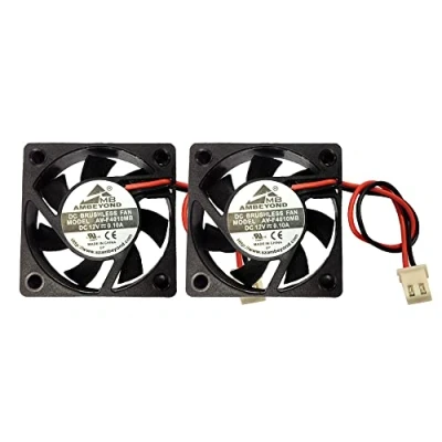 Afbeelding van 2 pack 40 mm x 10 4010 12 V DC borstelloze kogellager ventilator, pins