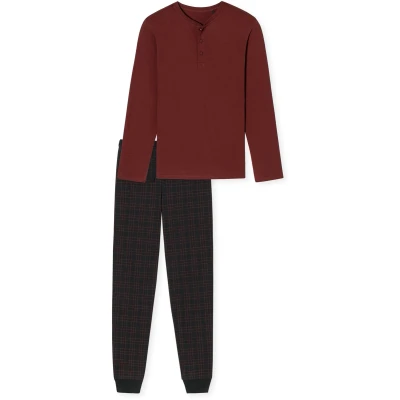 Afbeelding van 100% katoenen rood navy Schiesser pyjama 56