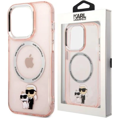 Afbeelding van Karl Lagerfeld KLHMP14SHNKCIP iPhone 14 6.1 hardcase roze/roze Iconisch Karl&amp;Choupette Magsafe