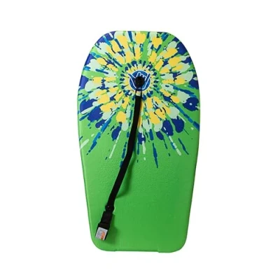 Afbeelding van WAHU BODY BOARD voor kinderen 84cm Capaciteit tot 122cm/30kg Surfplank van XPE met gepatenteerde verstelbare elastische band Gemakkelijk mee te nemen Om spelen, Glijdt op