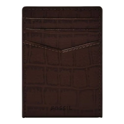 Afbeelding van FOSSIL Andrew Emboss Card Case Brown Croco