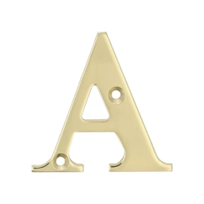 Afbeelding van AMIG Huisnummer A Gepolijst Messing 50 x 1.5 mm Schroefbaar