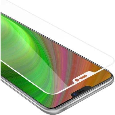 Afbeelding van Cadorabo Screenprotector geschikt voor Vivo X21 Volledig scherm pantserfolie Beschermfolie in TRANSPARANT met WIT Gehard (Tempered) display beschermglas 9H hardheid 3D Touch