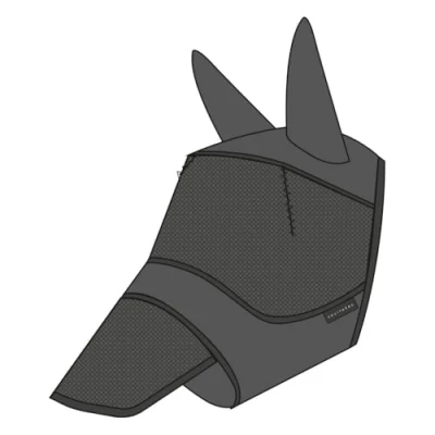 Afbeelding van EQUITHÈME Vliegenmasker Soft UV protection Met Neusnetje Zwartverkocht door Agradi