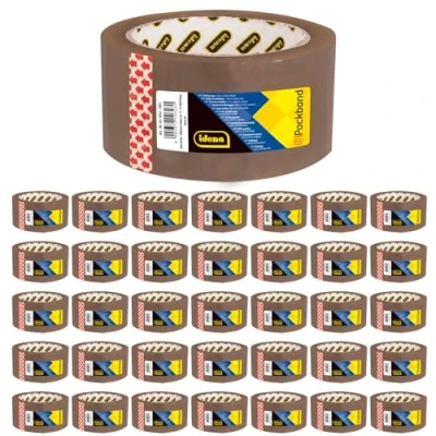 Afbeelding van Idena 60064 Bruine tape, 50 mm x 66 m, 36 rollen stille ideaal voor verhuizingen en verzending