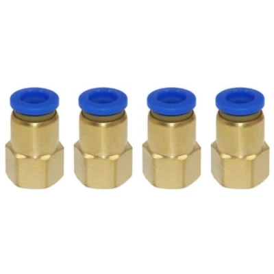 Afbeelding van Pneumatische schroefverbinding met binnendraad 1/4 inch op 6 mm, 4 stuks, push in aansluiting, industriële kwaliteit (1/4 mm)