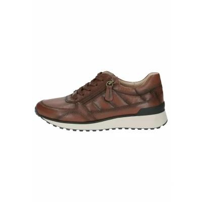 Afbeelding van CAPRICE Platte leren damessneakers met ritssluiting, bruin (Muscat Softnap), 41 EU, Muscat Softnap, EU