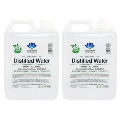 Afbeelding van gedestilleerd water 100% pure stoom H2O 2200ml (2 x 2,2 liter)