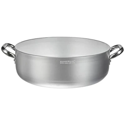 Afbeelding van Pentole Agnelli ALMR110632 5 mm professionele aluminium pannen, lage stralende cilindrische braadpan, 8 l