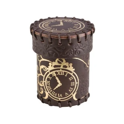 Afbeelding van Dobbelbeker Steampunk Brown Golden Leather Dice Cup Q Workshop