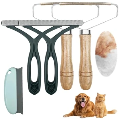 Afbeelding van Chiluxendo 5 stuks handmatige pluisscheerapparaat, pluisverwijderaar, dierenhaarverwijderaar, draagbaar voor kleding, truien, kasjmier, tapijt,