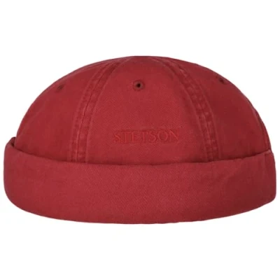 Afbeelding van Stetson Ocala Katoen Dockerpet Heren zomer muts katoenen Dockermutsen Klittenbandsluiting voor Lente/Zomer S (54 55 cm) bordeaux