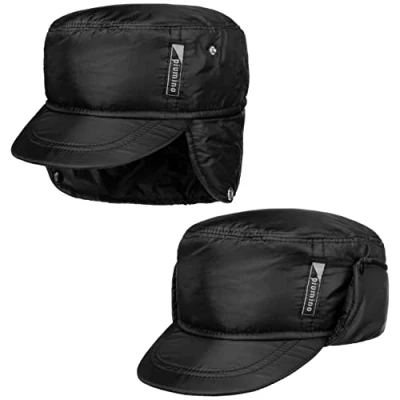 Afbeelding van Lipodo Piumino Army Pap met Oorbescherming Heren cap wintercap klep oorflappen voering voor Herfst/Winter L (58 59 cm) zwart