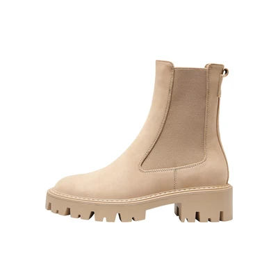 Afbeelding van ONLY Shoes Chunky Enkellaarsjes met plateauzool, Dames, Maat: 39, Camel Schoenen