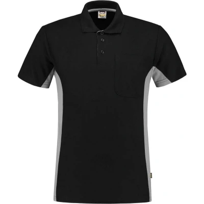 Afbeelding van Tricorp Poloshirt TP2000 Zwart Grijs bi color mt.4XL