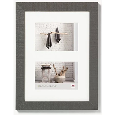 Afbeelding van walther design HO215D Home houten fotolijst, 2X 4 x 15,2 cm (2X 10 15 cm), grijs