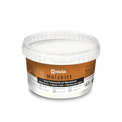 Afbeelding van HAUSA Houtkitt 250 g witte houtplamuurmassa, stopverf voor hout, houtplamuur/vulmassa het repareren van houtschade, gebruiksklaar, uitstekende vulkracht, sneldrogend, scheurbestendig