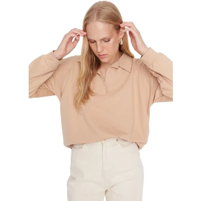 Afbeelding van Trendyol Gebroken Wit Normale/Normale Pasvorm Basic Coltrui Normaal Dun Gebreid Sweatshirt Twoaw23Sw00003