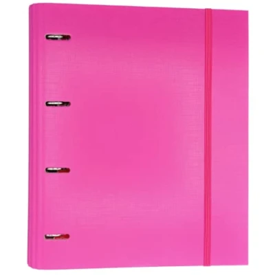 Afbeelding van Raylu Paper® Ordner 4 ringen met 5 gekleurde scheidingswanden en reserveonderdelen voor 100 vellen A4 90 g x mm, map 30 Rado systeem, 60 mm rugleuning (roze)