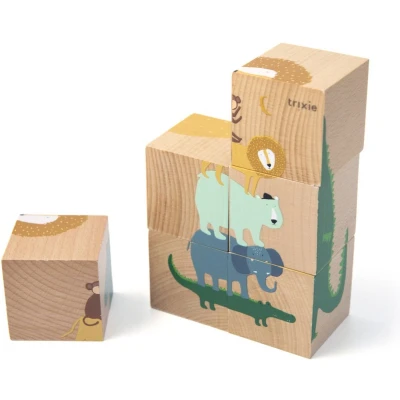 Afbeelding van Trixie blokpuzzel junior 14 x 9 5 cm hout naturel 6 delig