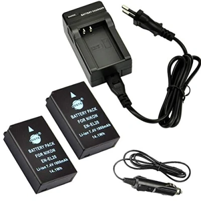 Afbeelding van DSTE® Vervangende batterij EN DC125E reisoplader compatibel met Nikon EL20 EL20A Coolpix A 1 J1 J2 J3 AW1 S1 V3 digitale camera