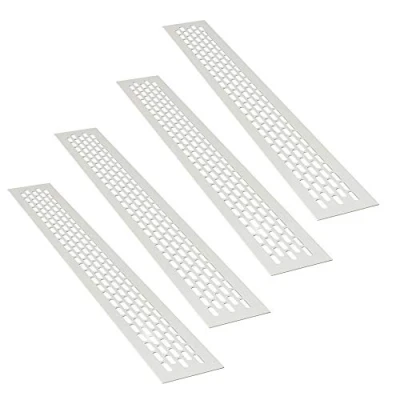 Afbeelding van sossai® aluminium ventilatierooster Alucratis (4 stuks) Rechthoekig afmetingen: 48 x 6 cm Kleur: wit afvoerluchtrooster