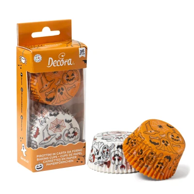 Afbeelding van Cupcake Cups Halloween Pompoen &amp; Geest Ø50x32(h) mm 36 stuks