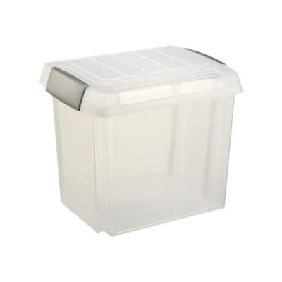 Afbeelding van SUNWARE Nesta Office Box 50 ltr + verhoogd deksel transparant/metaal