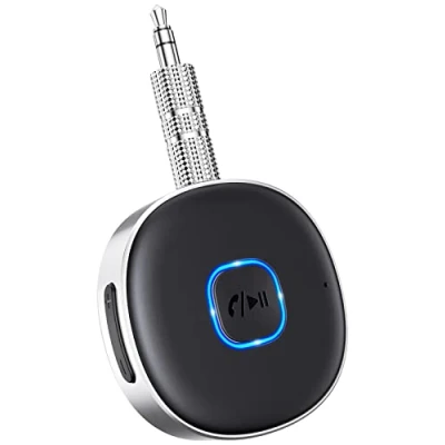 Afbeelding van Mohard Bluetooth AUX Adapter for Car, Mini 5.3 Receiver Home Stereo/Speaker/Wired Headphones, Car Adapter, Hands free Calls, Dual Connection, 16H Playtime